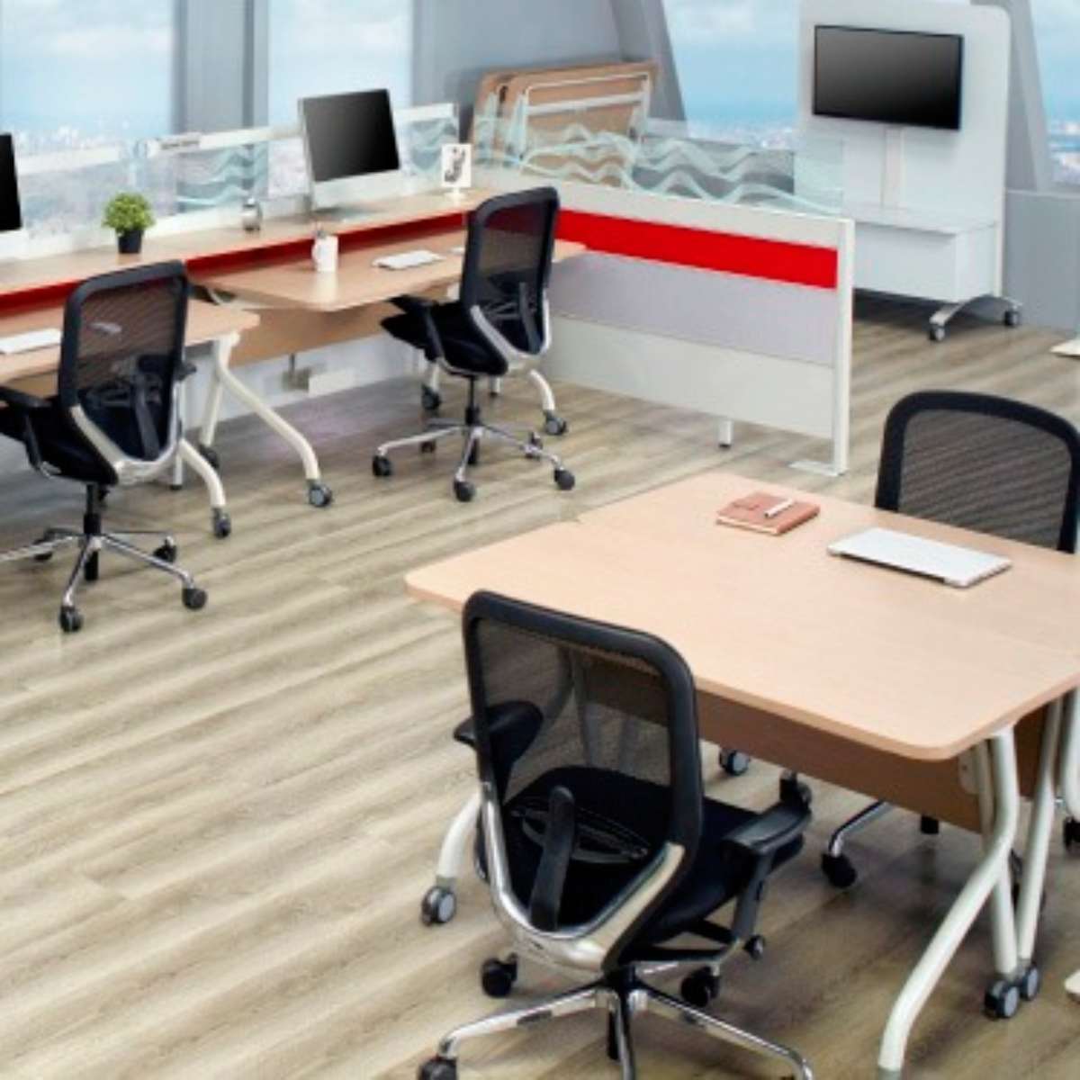 Habitat Mobile Systems Modern Office Desk Available in Multiple Sizes and Colors with Particle Board Frame and Prelaminated Top Manufacturers, Authorised Dealers in Honda Chowk